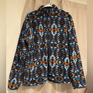 Sonoma Men's Blue and Orange Patterned Jacket
